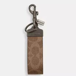 Coach Loop Key Fob In Signature Canvas